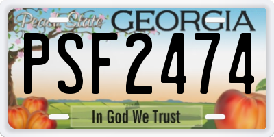 GA license plate PSF2474