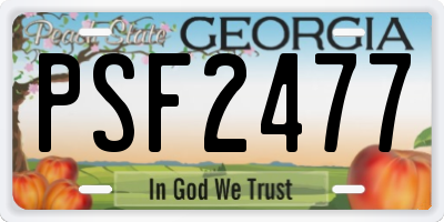 GA license plate PSF2477