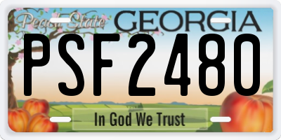 GA license plate PSF2480