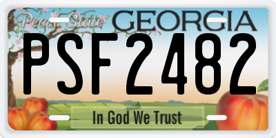 GA license plate PSF2482