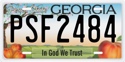GA license plate PSF2484