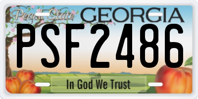 GA license plate PSF2486