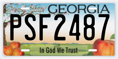 GA license plate PSF2487
