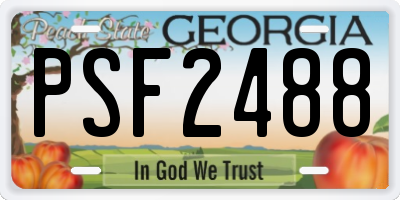 GA license plate PSF2488