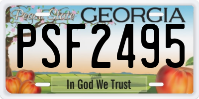 GA license plate PSF2495