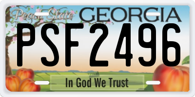 GA license plate PSF2496