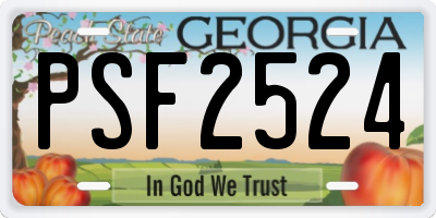 GA license plate PSF2524