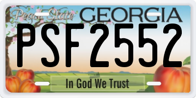 GA license plate PSF2552