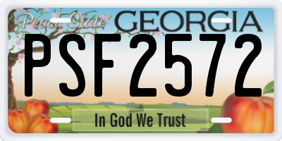 GA license plate PSF2572