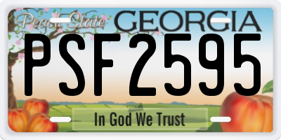 GA license plate PSF2595