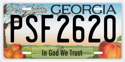 GA license plate PSF2620