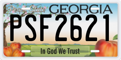GA license plate PSF2621