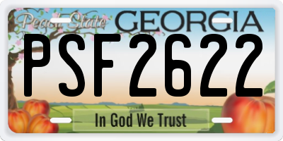 GA license plate PSF2622