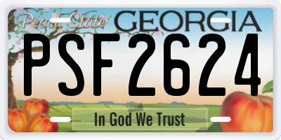 GA license plate PSF2624