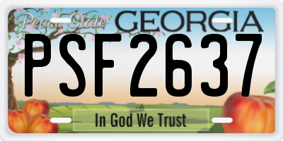 GA license plate PSF2637