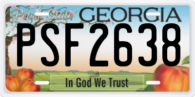 GA license plate PSF2638
