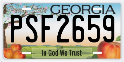 GA license plate PSF2659