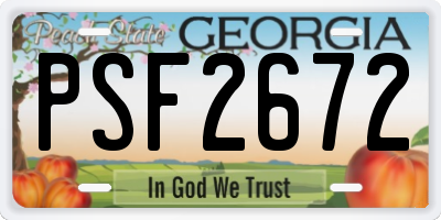 GA license plate PSF2672