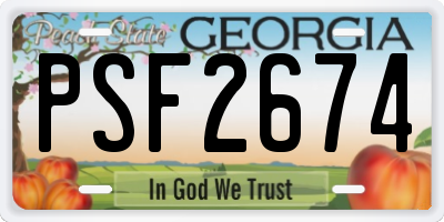 GA license plate PSF2674