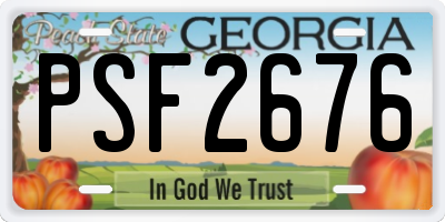 GA license plate PSF2676