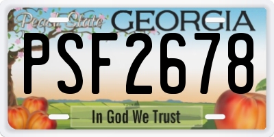 GA license plate PSF2678