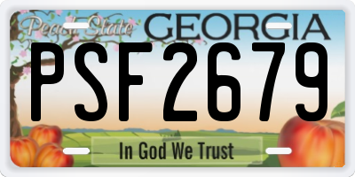 GA license plate PSF2679