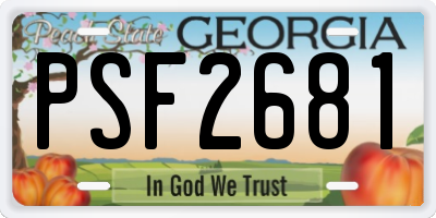 GA license plate PSF2681