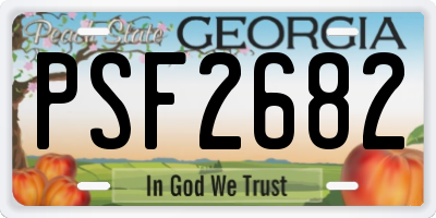 GA license plate PSF2682