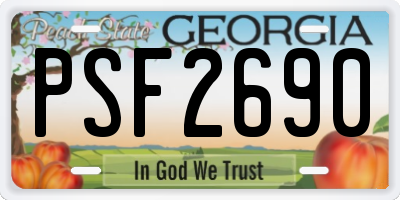 GA license plate PSF2690