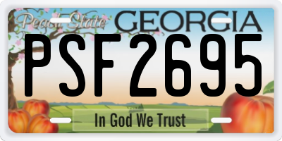GA license plate PSF2695