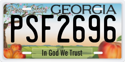 GA license plate PSF2696