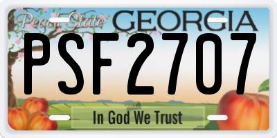 GA license plate PSF2707