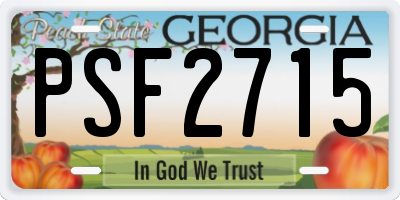 GA license plate PSF2715