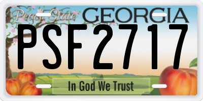 GA license plate PSF2717