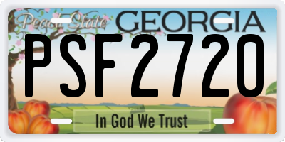 GA license plate PSF2720