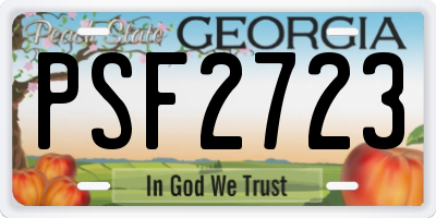 GA license plate PSF2723