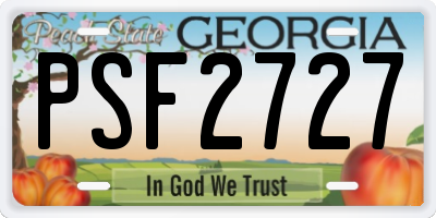 GA license plate PSF2727