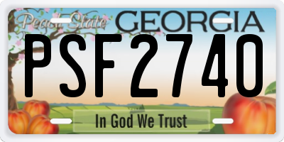 GA license plate PSF2740