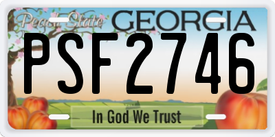 GA license plate PSF2746