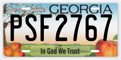 GA license plate PSF2767