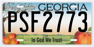 GA license plate PSF2773