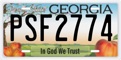 GA license plate PSF2774