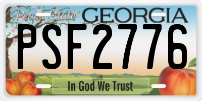 GA license plate PSF2776