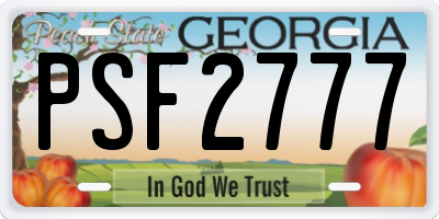 GA license plate PSF2777