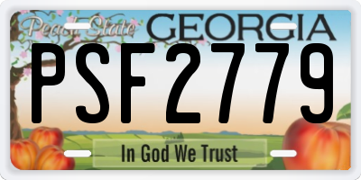 GA license plate PSF2779