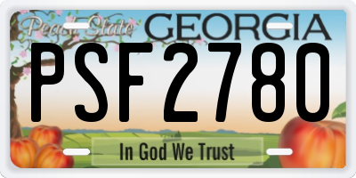 GA license plate PSF2780