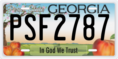 GA license plate PSF2787
