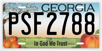 GA license plate PSF2788