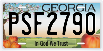 GA license plate PSF2790