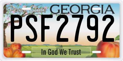 GA license plate PSF2792